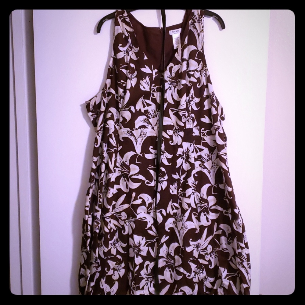 Brown and cream dress